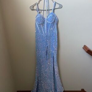 NWOT Sequin Blue Wedding Dress